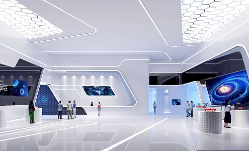 Modern Exhibition Hall Enterprise Company Science and Technology Development Innovation Culture Electronic Industrial Park Front Office 3d model