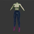 Pink Turtleneck Top With Gray Skinny Pants And Silver Boots Outfit