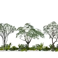 Modern Tree Landscape Tree Arbor Big Tree Flowers and Shrubs 3d model