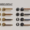 Modern Door Handles Display With Various Designs And Different Colors 3d model