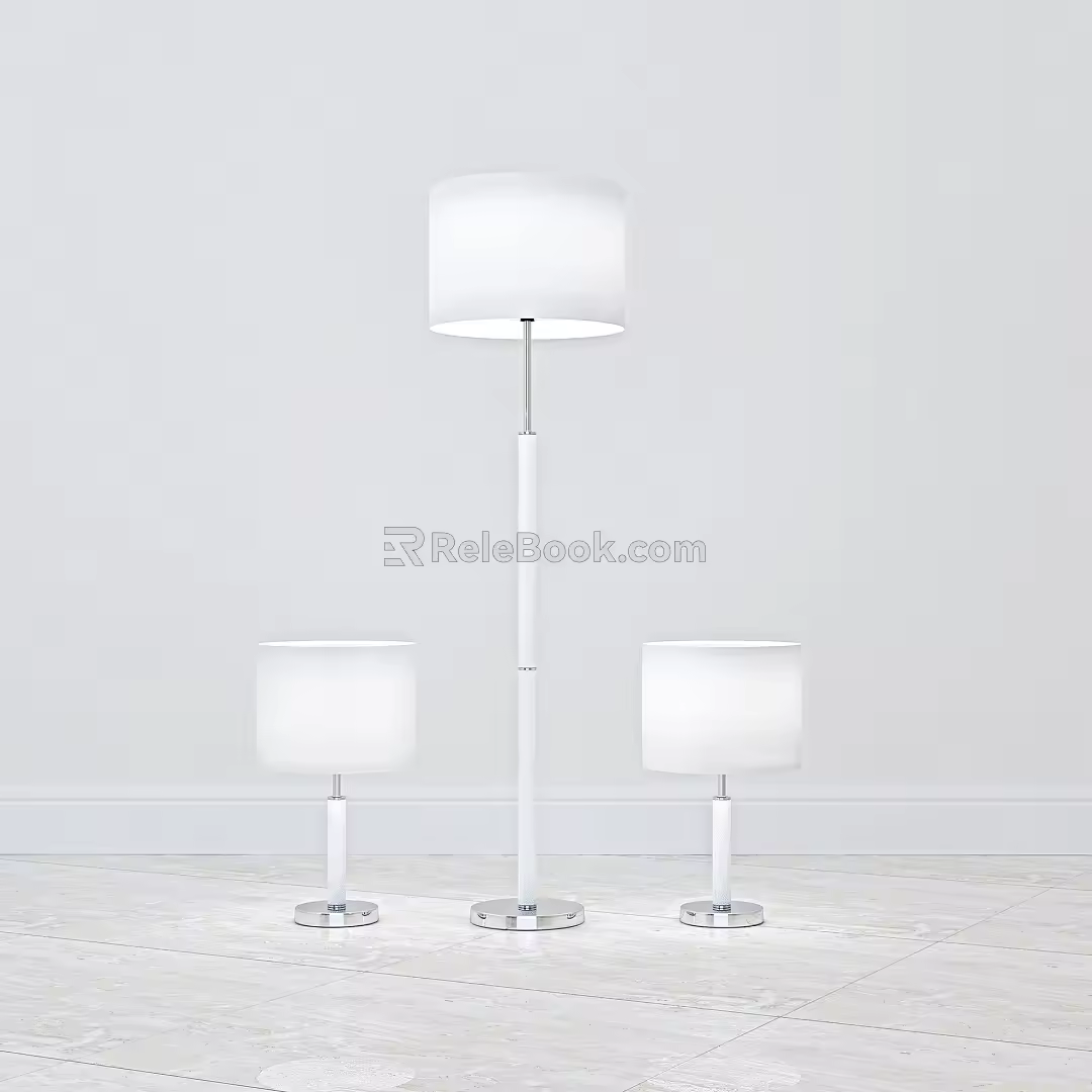 Floor lamp table lamp combination 3d model