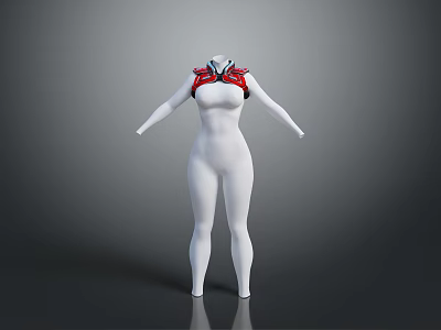 Ergonomic Shoulder Support Strap With Red Black Design For Comfortable Daily Use 3d model