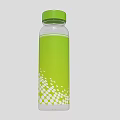 Stylish Photo Spot Featuring Green Cap Transparent Bottle With Dotted Pattern