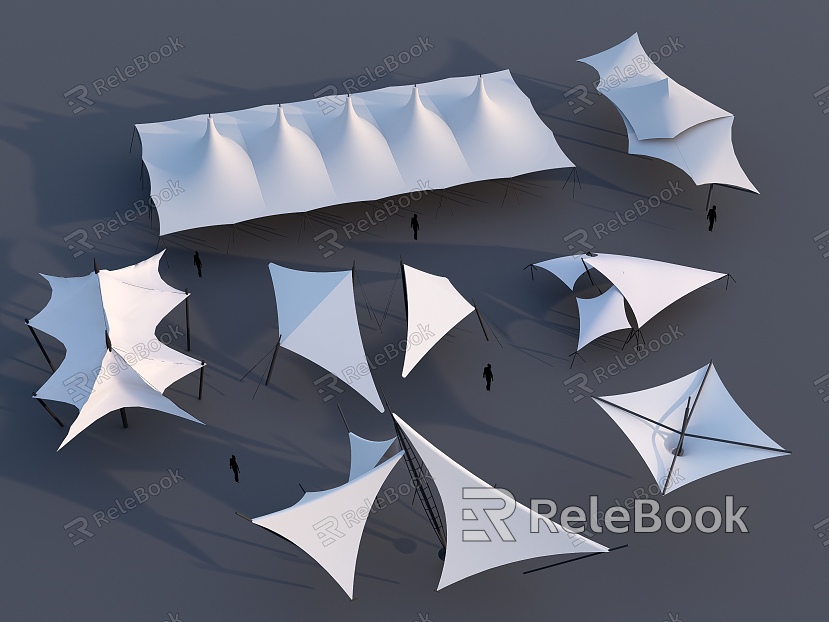 Tension film film pavilion awning landscape sketch model