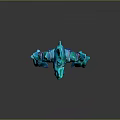 Ethereal Blue Crystal Spiked Creature Character With Mythical Fantasy Limb Structure