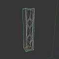 Elegant Black Decorative Pillar Featuring Intricate Carvings And Geometric Patterns 3d model