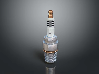 Automotive Spark Plug With Metal Shell Ceramic Insulator And Copper Electrode 3d model