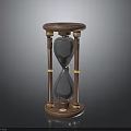 Classic Wooden Frame Hourglass With Glass Timer And Golden Accents Base