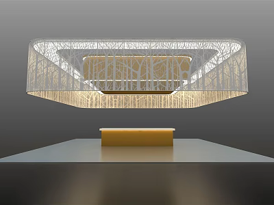 Modern Display Shelves With LED Lighting And Multi Layer Glass Structure 3d model