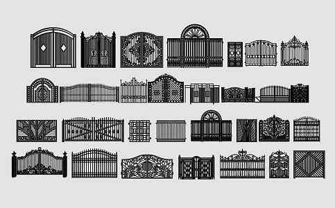 European-style gate fence 3d model