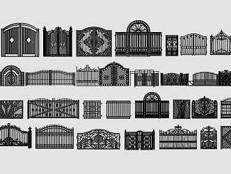 European-style gate fence 3d model