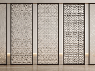 Glass Screen Carved Glass Frosted Glass Partition Carved Glass Screen Frosted Glass Partition 3d model