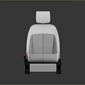 Modern Gray And White Car Seat With Red Stitching And Seatbelt Buckle Design
