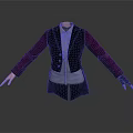 Men's Formal Outfit With Vest Shirt Long Sleeves And Gloves