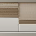 Beige Fabric Window Blinds Design With Folded Panels And Natural Light 3d model