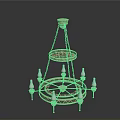 Elegant Golden Two Tier Chandelier Design With Candle Shaped Lights