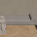 Bed End Stool Sofa Stool Shoe Changing Stool Fabric Bench 3d model