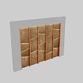 Elegant Brown Geometric Panel Wall Decor With Modern Lighting Design Elements