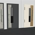 Various Colored Modern Hinged Doors With Glass Panels And Wooden Trims