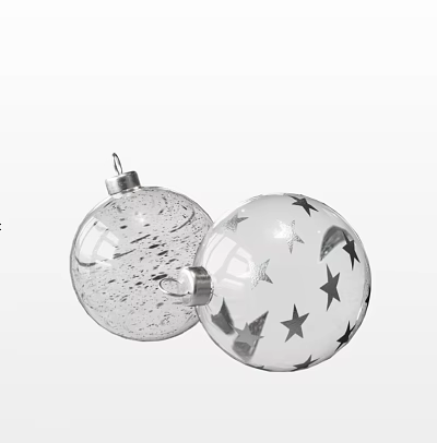 Wall Lamp With Transparent Textured And Star Moon Pattern Christmas Ornaments 3d model