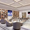 Modern Luxury Real Estate Sales Office With Property Sand Table And Elegant Reception Area