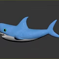 Cute Blue Shark Plush Toy With Soft Material And Friendly Expression 3d model
