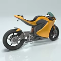 Yellow And Black Futuristic Motorcycle With Sleek Modern Design And Teal Windshield