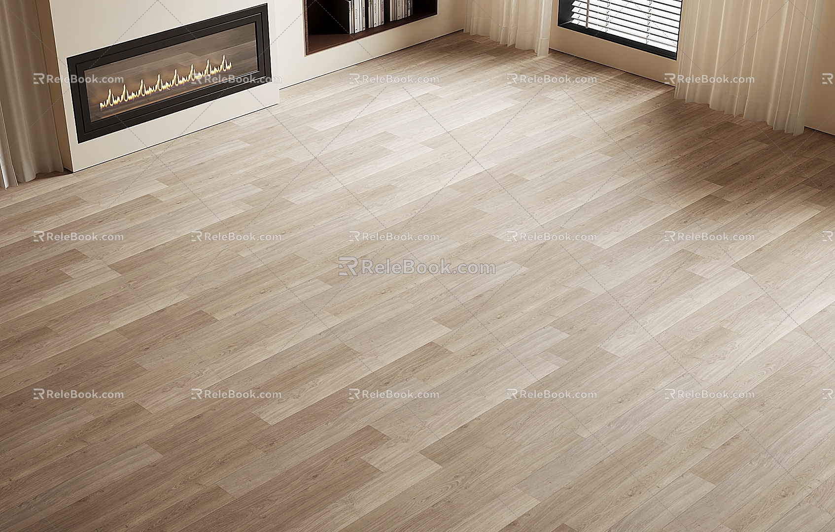 Warm gray wood floor Log wood floor 3d model