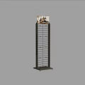 Sturdy Metal Display Rack With Multiple Layers And Decorative Items On Top 3d model