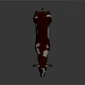 Brown And White 3D Model Cow Standing With Horns On Gray Background
