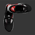 Black Red White Sporty Sneakers With Air Cushion And Modern Design Details