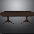 Classic Wooden Oval Shaped Dining Table With Ornate Carved Legs
