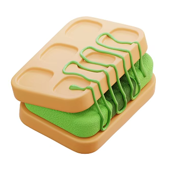 Modern Sandwich Bread Food Cartoon Food 3d model
