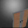Modern Double Doors Design With Wooden Panels And Sleek Metal Frames
