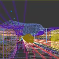 Modern Railway Station Platform With Bullet Train Glass Curtain Walls And Mountain View
