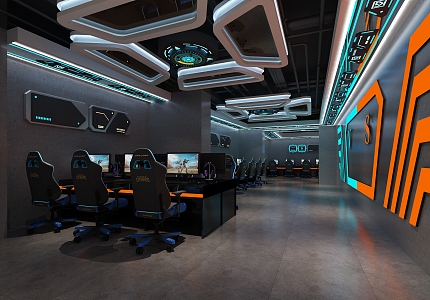 Modern Internet Cafe 3d model