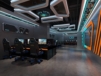 Modern Internet Cafe 3d model