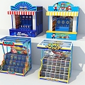 Carnival Booth Game Gun Shooting Game Market Booth Doll Machine 3d model