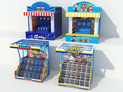 Carnival Booth Game Gun Shooting Game Market Booth Doll Machine 3d model