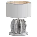 Elegant Modern Table Lamp With White Lampshade And Gold Black Ring Shaped Base 3d model