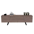 Stylish Modern TV Stand Collection With Wooden Frames Drawers And Decorative Plants