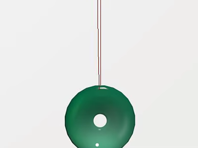 Green Round Jade Pendant With Hollow Center Elegant Necklace Jewelry 3d model