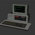 Vintage Computer System With Monitor Keyboard And Green Screen