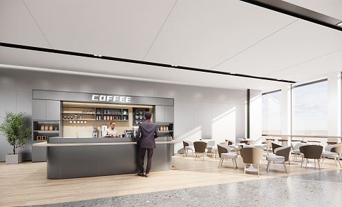 Modern Cafe Coffee Bar 3d model