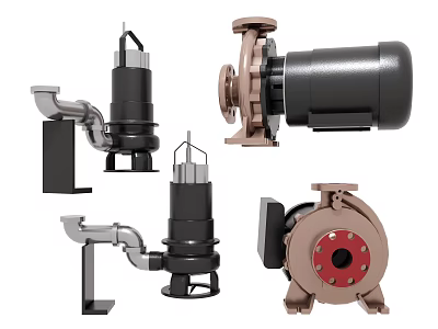 Various Types of Industrial Pumps Mechanical Design for Industrial Equipment 3d model