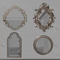 Decorative Mirrors With Ornate Gold Frames And Diverse Shapes For Home Wall Decor