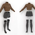 Leopard Print Long Sleeve Top With Black Shorts And Black Boots