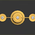 Gold Decorative Candelabra With Three White Candles On Black Surface