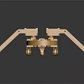 Shiny Golden Mechanical Device With Metal Components And Reflective Base