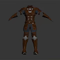 Brown Fantasy Armor Design With Metallic Accents And Leather Details